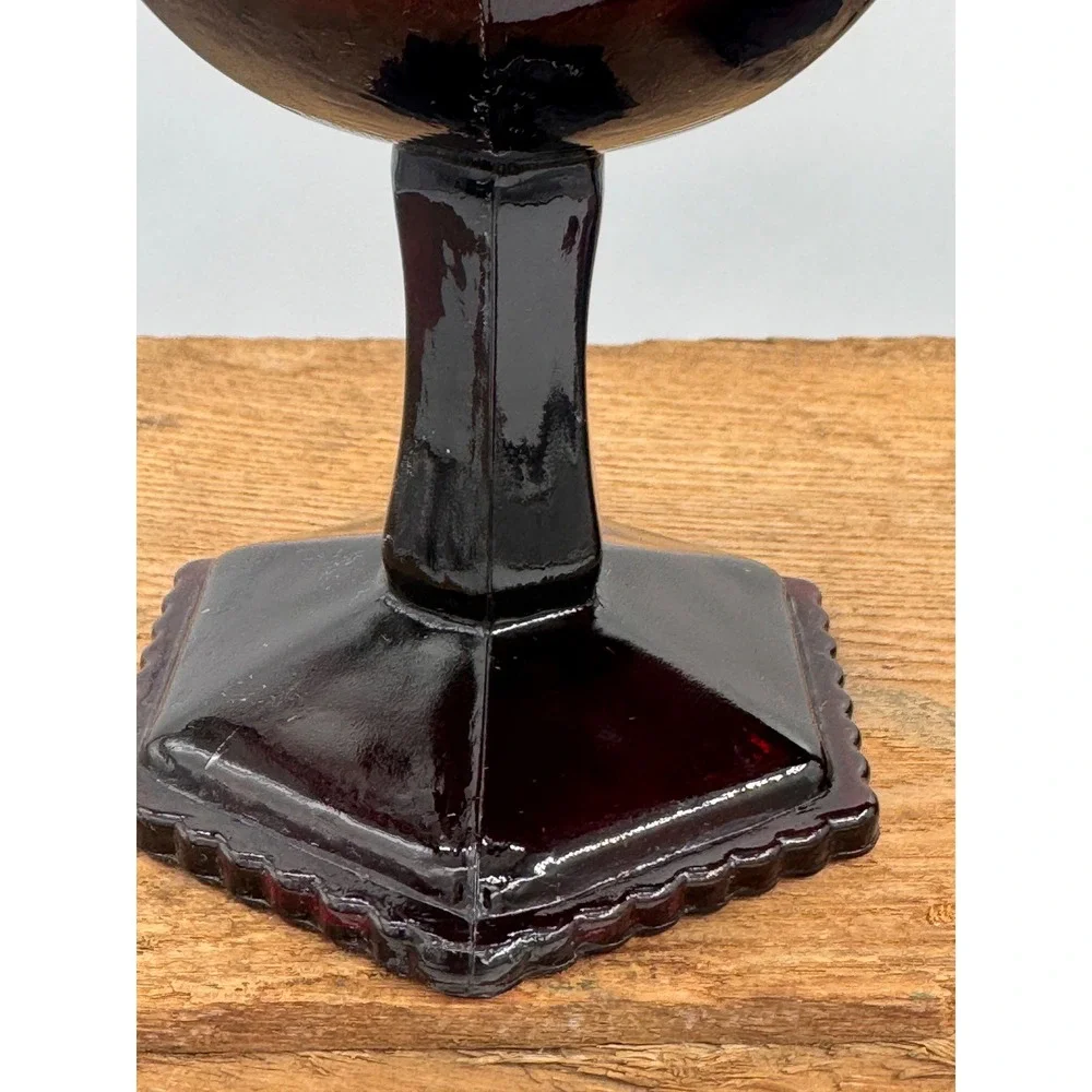 Avon 1876 Cape Cod Collection Wine Goblets Set of 2 Ruby Red Glass 6